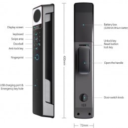 Tuya elektronisches Schloss mit Fingerabdruck Smart WiFi Multifunktion 5in1
