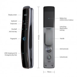Serrure de porte WiFi intelligente Tuya avec empreinte digitale