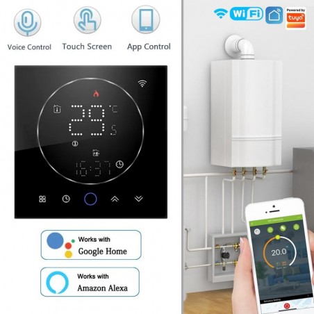 Cronotermostato WiFi Inteligente Moderno Beca BHT-008 - App y Voz