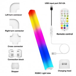 Tuya Wifi Smart RGBIC Led-lichtbalken voor aan de muur