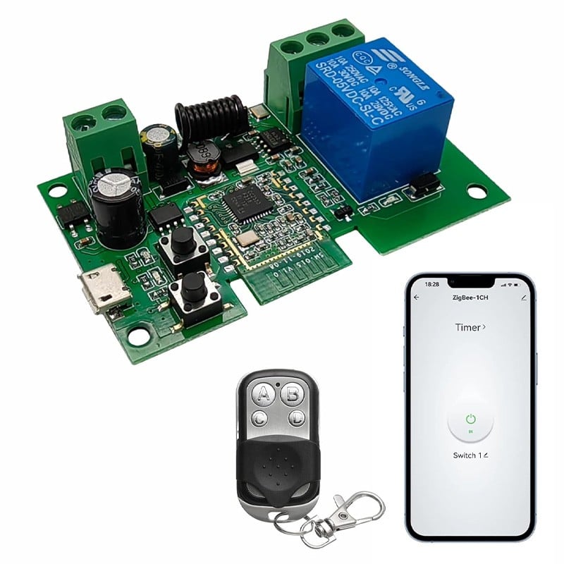 Module de relais Tuya Smart Zigbee avec télécommande RF433