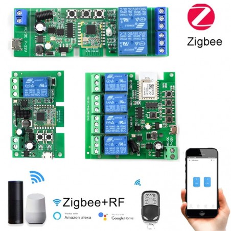 Slimme Zigbee-relaismodule voor deuropening met RF433-afstandsbediening