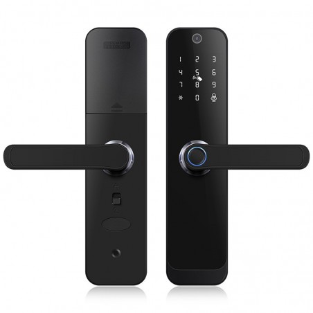Tuya Reversible Smart WiFi Biometrisches Schloss mit Kamera und Griffschloss
