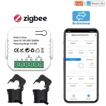Tuya Misuratore di Energia Smart - Monitoraggio Consumo e Produzione