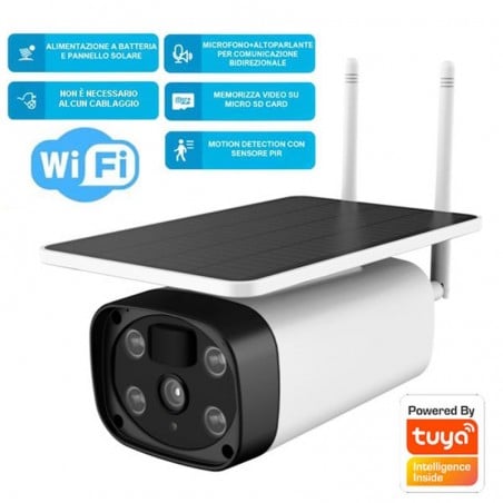 Tuya Telecamera Smart WiFi con Pannello Solare e Batteria da 2.0MP
