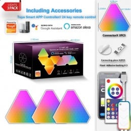 Lumières triangulaires LED intelligentes Tuya - Personnalisez, éclairez et surprenez