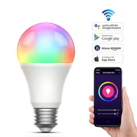 Ampoule intelligente Tuya A60 WiFi RGBCCT 9W