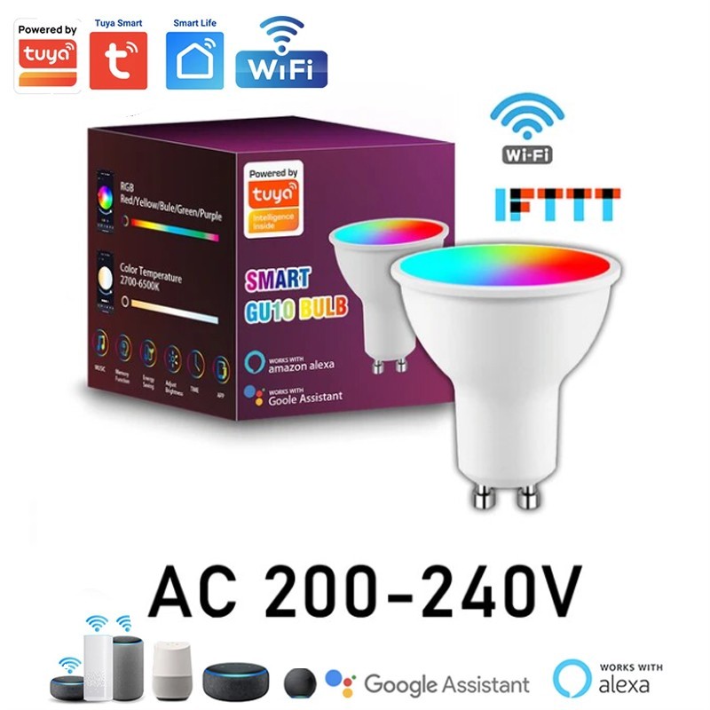 Tuya GU10 Smart WiFi en Bluetooth LED-spot RGB+CCT 5W Tuya GU10 Smart WiFi en Bluetooth LED-spot RGB+CCT 5W