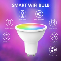 Illuminazione Tuya Faretto LED GU10 Smart WiFi e Bluetooth RGB+CCT 5W