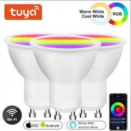 Illuminazione Tuya Faretto LED GU10 Smart WiFi e Bluetooth RGB+CCT 5W