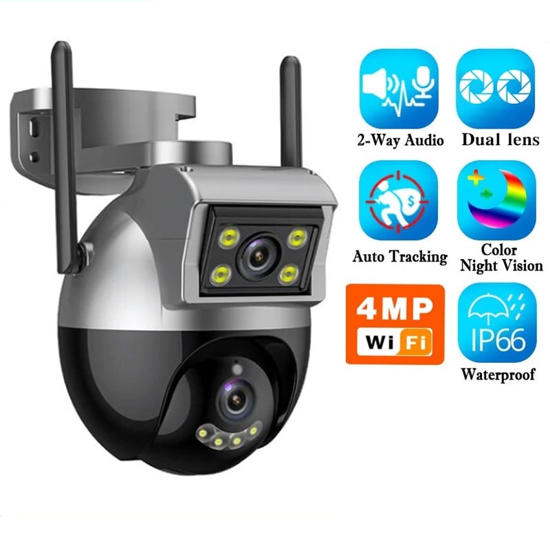 Cámara de seguridad de doble lente Tuya Smart WiFi PTZ Cámara de seguridad de doble lente Tuya Smart WiFi PTZ