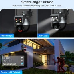 Caméra WiFi intelligente Tuya avec double objectif rotatif