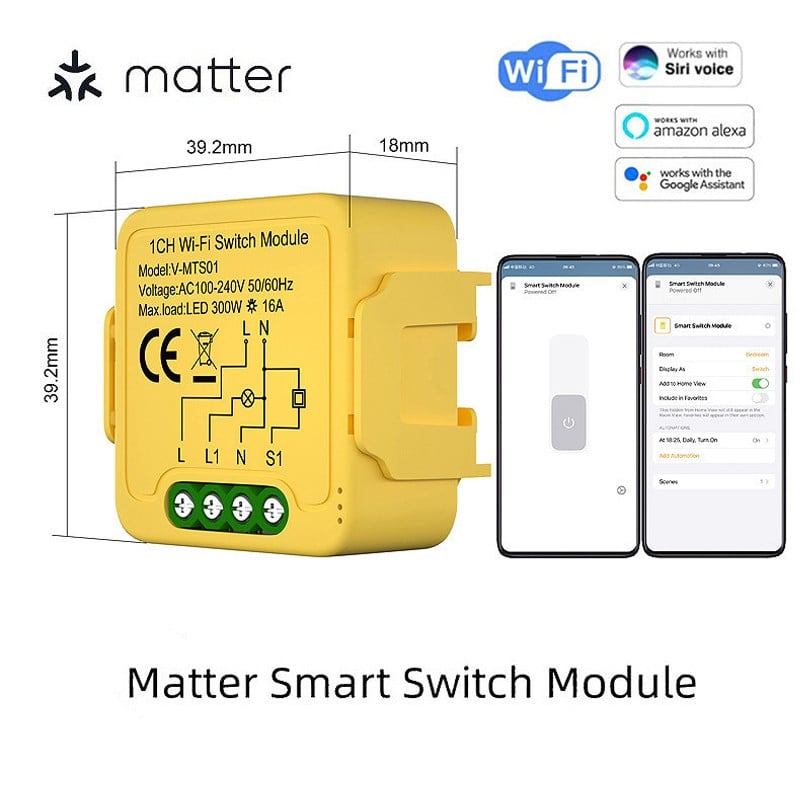Tuya Smart Switch Matter Modulo Relè Tuya Smart Switch Matter Modulo Relè
