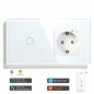 Interruptor táctil Tuya con enchufe de pared WiFi inteligente blanco