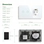 Interruptor táctil Tuya con enchufe de pared WiFi inteligente blanco