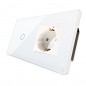 Interruptor táctil Tuya con enchufe de pared WiFi inteligente blanco