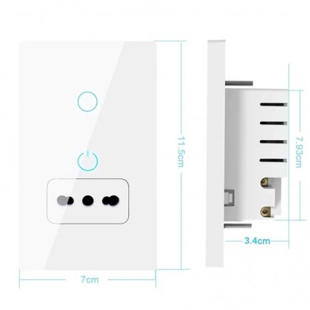 Commutateur WiFi intelligent Tuya Touch avec prise italienne