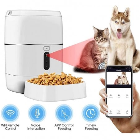 Tuya Smart WiFi Pet Food Dispenser avec caméra IP intégrée
