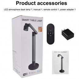 Lampe de bureau intelligente WiFi RGBIC2in1 avec commande vocale et musique