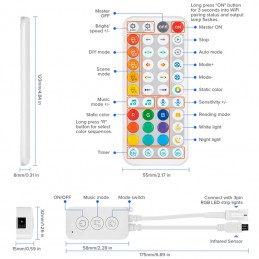 Tuya Inteligentny kontroler LED RGB+IC Bluetooth z pilotem IR44