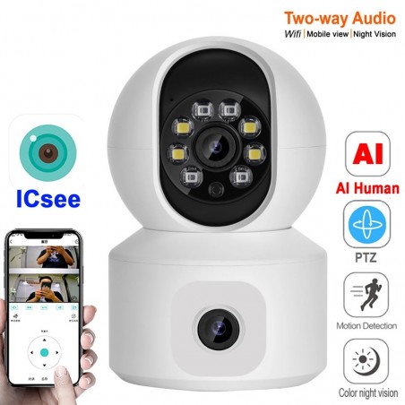 iCSee slimme camera met dubbele lens | Huis beveiliging