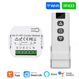 Tuya Interruttore per Tapparelle Smart WiFi + RF433 con Telecomando