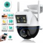 Cámara de seguridad iCSee de doble lente WiFi inteligente resistente al agua de 6MP
