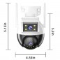 Cámara de seguridad iCSee de doble lente WiFi inteligente resistente al agua de 6MP
