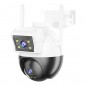 Cámara de seguridad iCSee de doble lente WiFi inteligente resistente al agua de 6MP