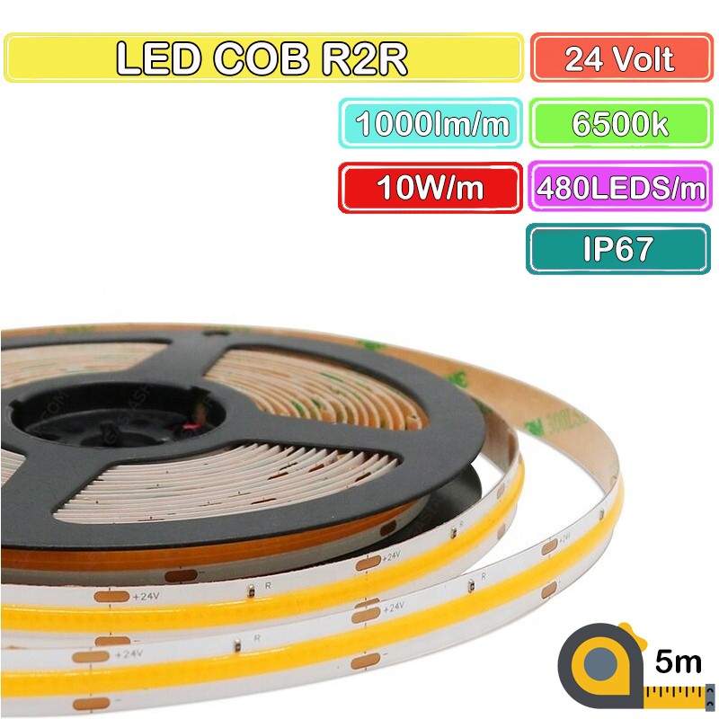 COB LED Strip 480 Reel to Reel DC24V Waterproof 5 Meters