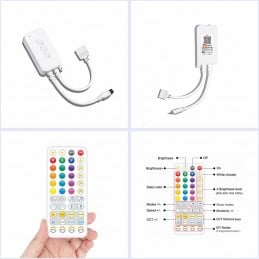 Contrôleur LED Tuya Smart WiFi RGBCW DC5-24V avec télécommande