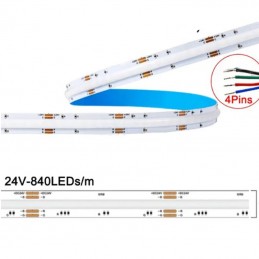 840 LEDs per Meter RGB COB LED Strip DC24V 5 Meters