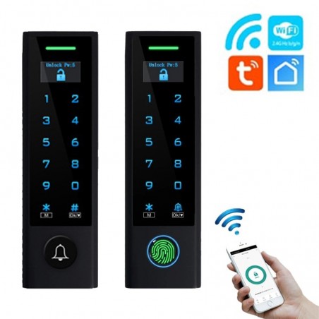 Contrôle d'accès WiFi intelligent Tuya avec lecteur de carte RFID, affichage IP66