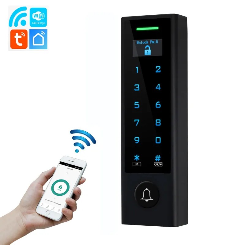 Contrôle d'accès WiFi intelligent Tuya avec écran OLED étanche
