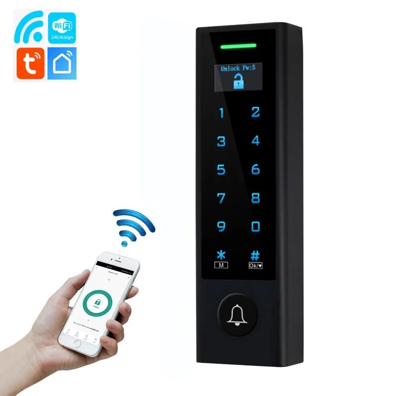 Tuya Controllo Accessi Smart WiFi con Display OLED Impermeabile Tuya Controllo Accessi Smart WiFi con Display OLED Impermeabile