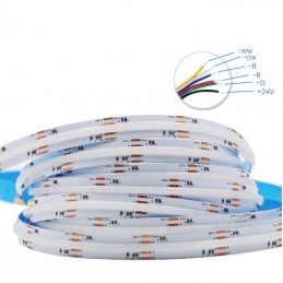 Cob RGB+CCT LED-strip: gekleurd en wit licht voor elke omgeving