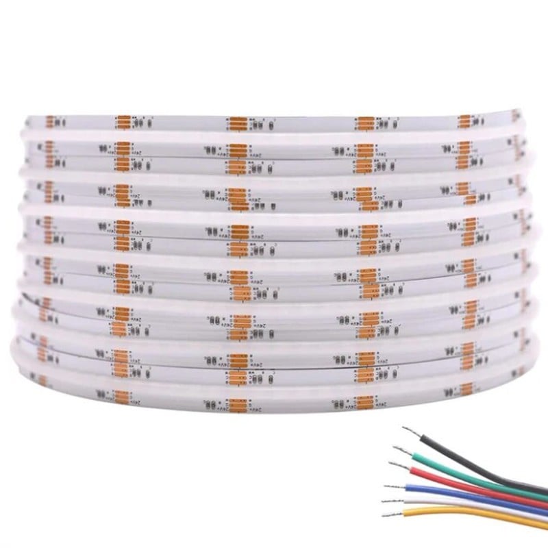 COB RGBCCT LED-strip met 840 LED's per meter DC24V 5 meter COB RGBCCT LED-strip met 840 LED's per meter DC24V 5 meter
