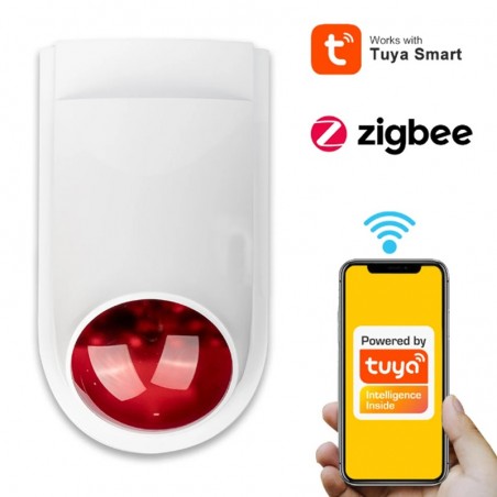 Sirena exterior Zigbee: protección inteligente con mando a distancia