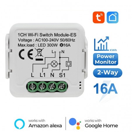 Module de commutation Tuya avec mesure d'énergie 16A