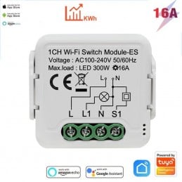 Tuya Modulo Switch con Misurazione dell'Energia 16A