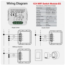 Module de commutation Tuya avec mesure d'énergie 16A