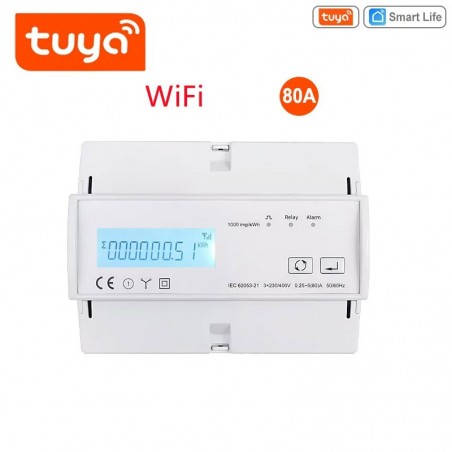 Compteur électrique triphasé avec fonction bidirectionnelle – Tuya Smart WiFi