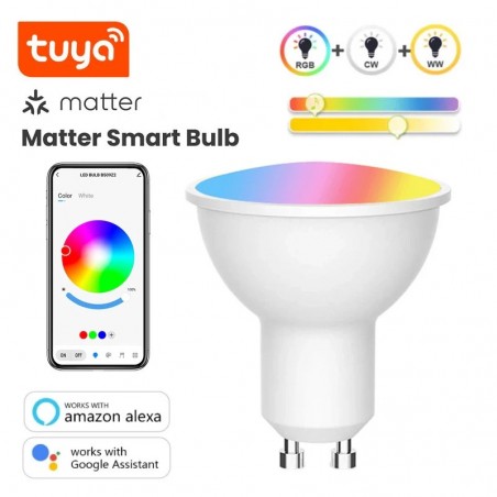 Tuya GU10 Smart LED Bulb - Compatible with Matter and App