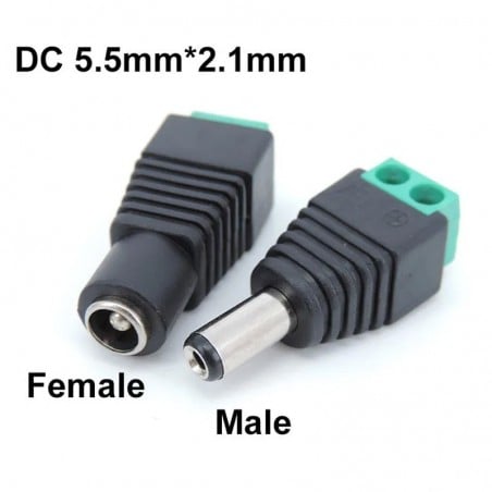 Connecteur Jack d'alimentation CC pour bandes LED et caméras