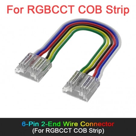 6-pins strip om 12 mm COB en SMD RGB+CCT LED-connector te strippen