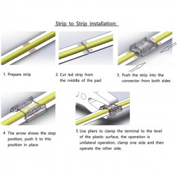 Connettore Rapido per Strisce Led COB e SMD a 5 pin RGBW