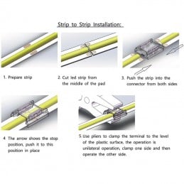Snelle connector voor 5-pins RGBW COB- en SMD-ledstrips