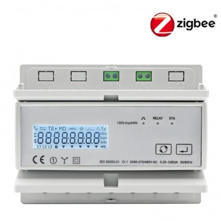 Compteur d'électricité triphasé multifonction Tuya Smart Zigbee 80A