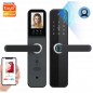 Serrure de porte WiFi intelligente biométrique Tuya avec judas et écran Serrure de porte WiFi intelligente biométrique Tuya avec judas et écran