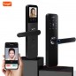 Serrure de porte WiFi intelligente biométrique Tuya avec judas et écran Serrure de porte WiFi intelligente biométrique Tuya avec judas et écran